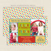 joint birthday party invitation in primary colors with three photos for siblings or two kids