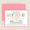 simple sherbet neutral baby shower invitation pink