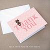 teddy bear girl baby shower thank you note