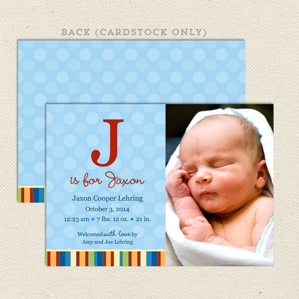 jaxon boy birth announcement