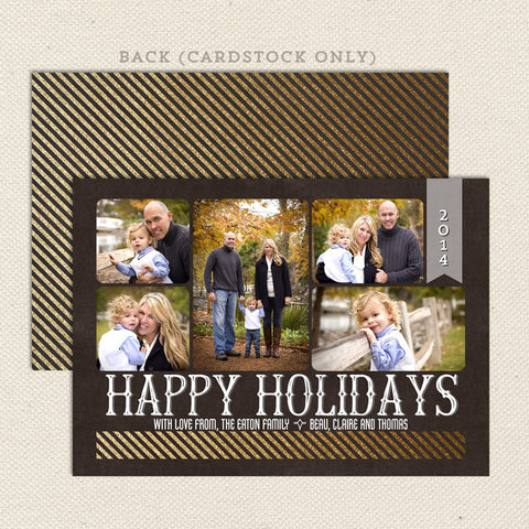 shimmering collage printable christmas card black gold