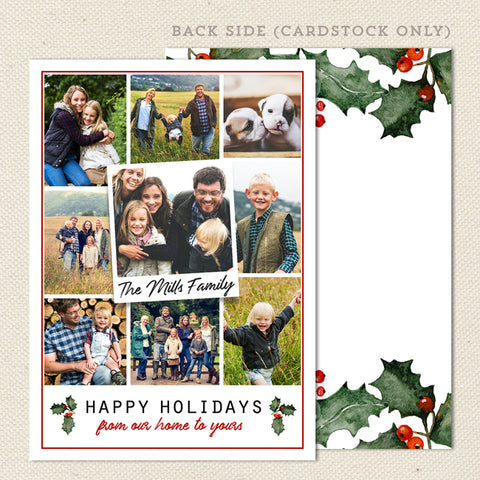 simple collage multiple photo christmas card front