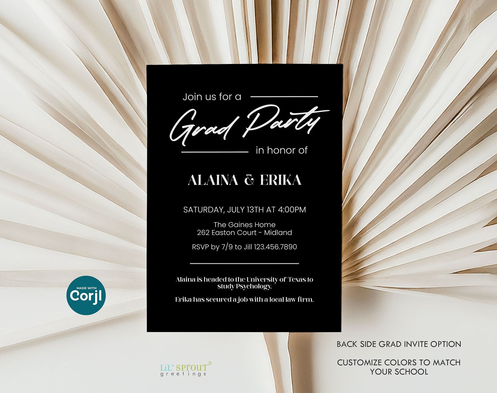 Two Person Sibling Grad Invitation | Lil' Sprout Greetings Two Person Sibling Grad Invitation | Lil' Sprout Greetings