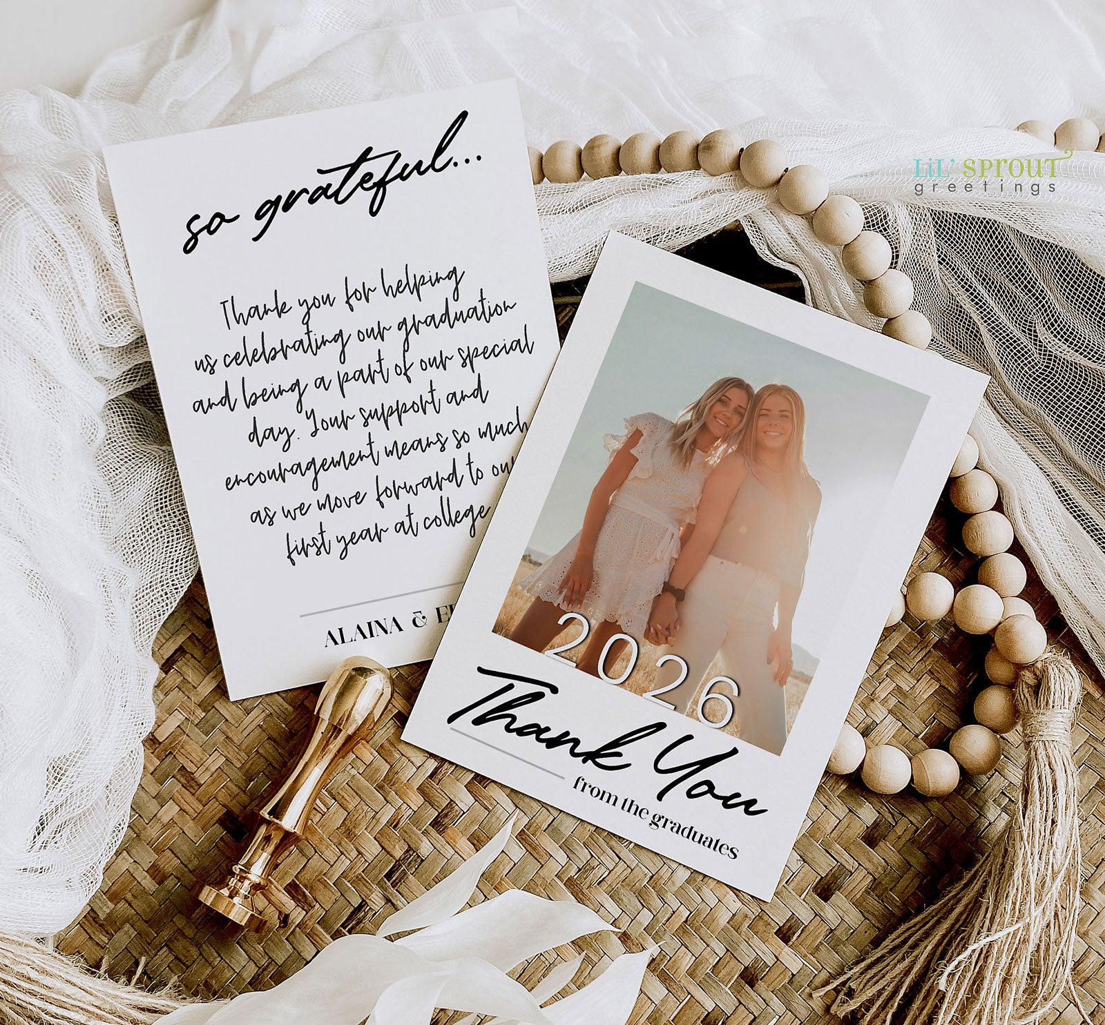 Joint Graduation Thank You Card | Lil' Sprout Greetings Joint Graduation Thank You Card | Lil' Sprout Greetings