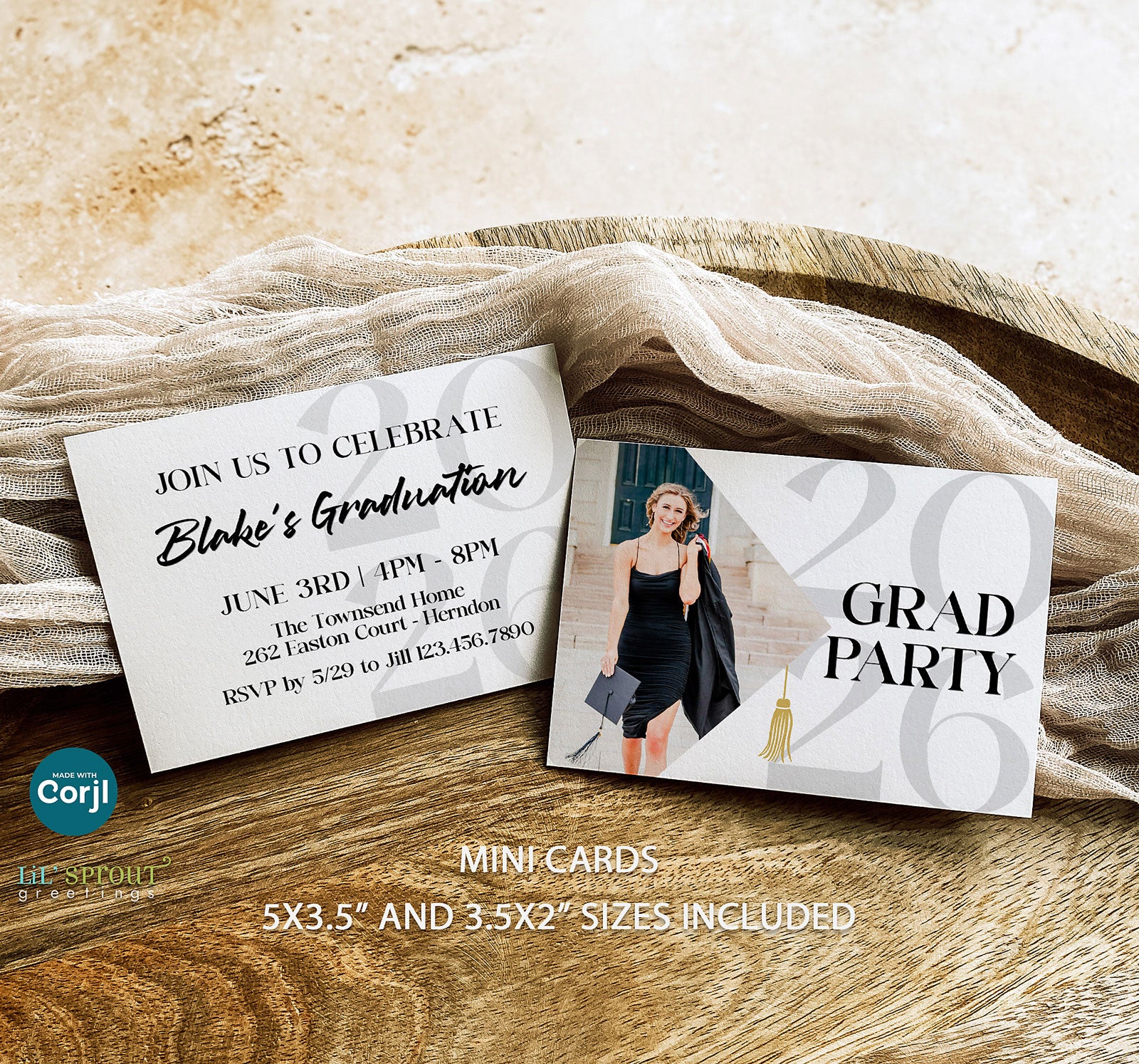 mini grad cards Mini Graduation Invitation with Photo