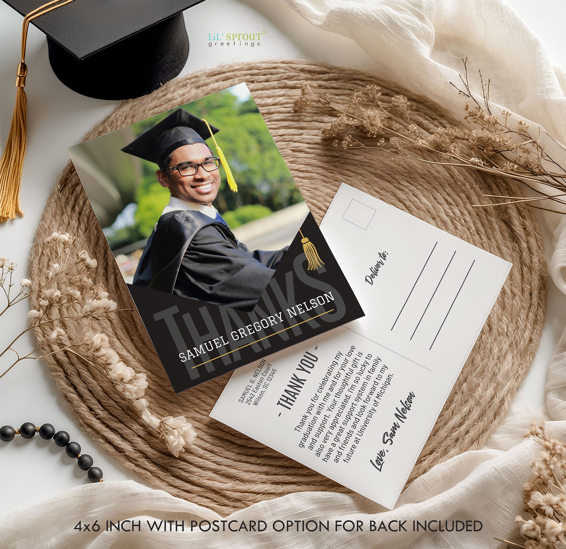 senior grad cards Modern Senior Graduation Thank You Card