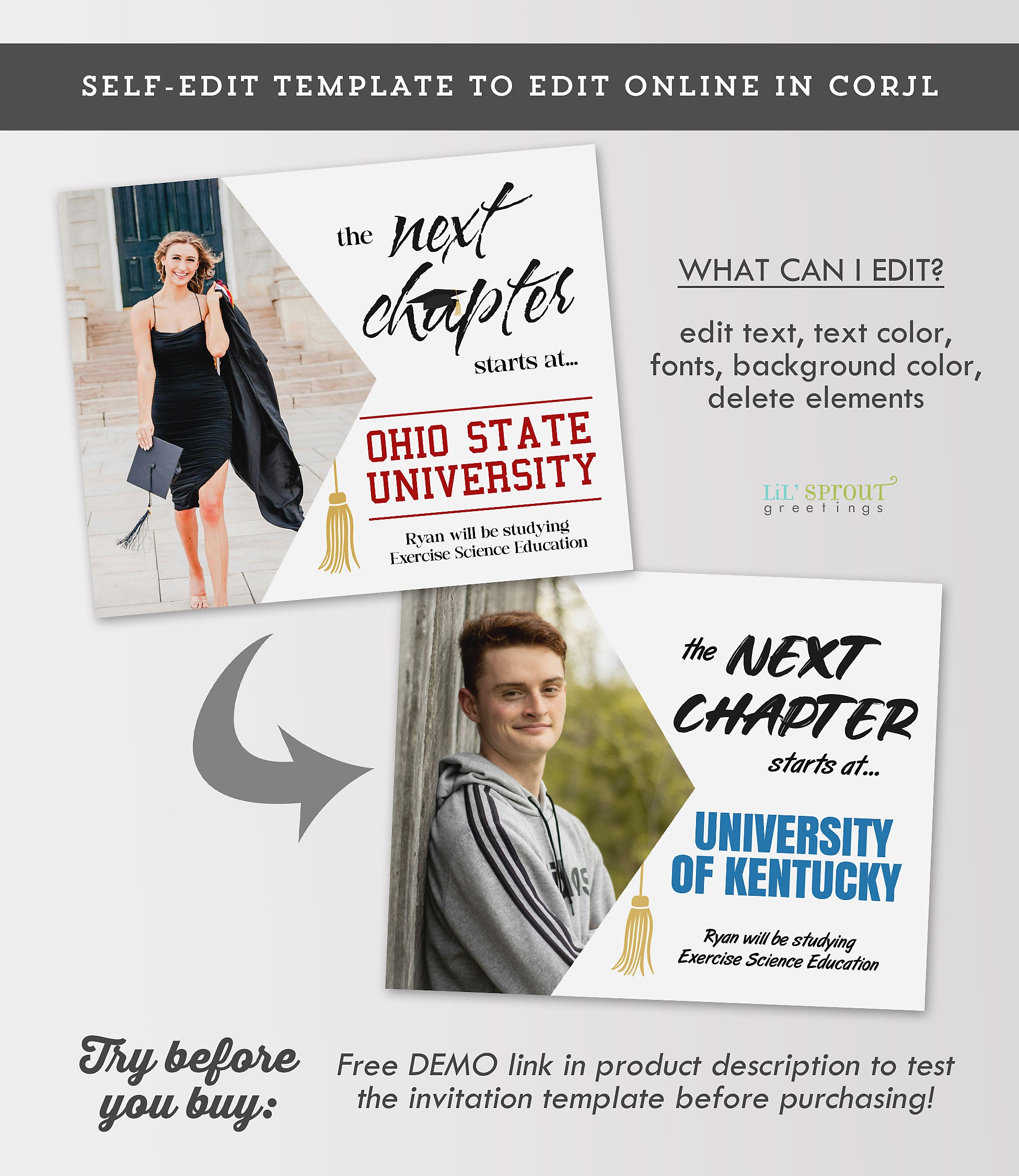 Graduation Poster Using Chapter Next Chapter Graduation Printable Sign | Lil' Sprout Greetings