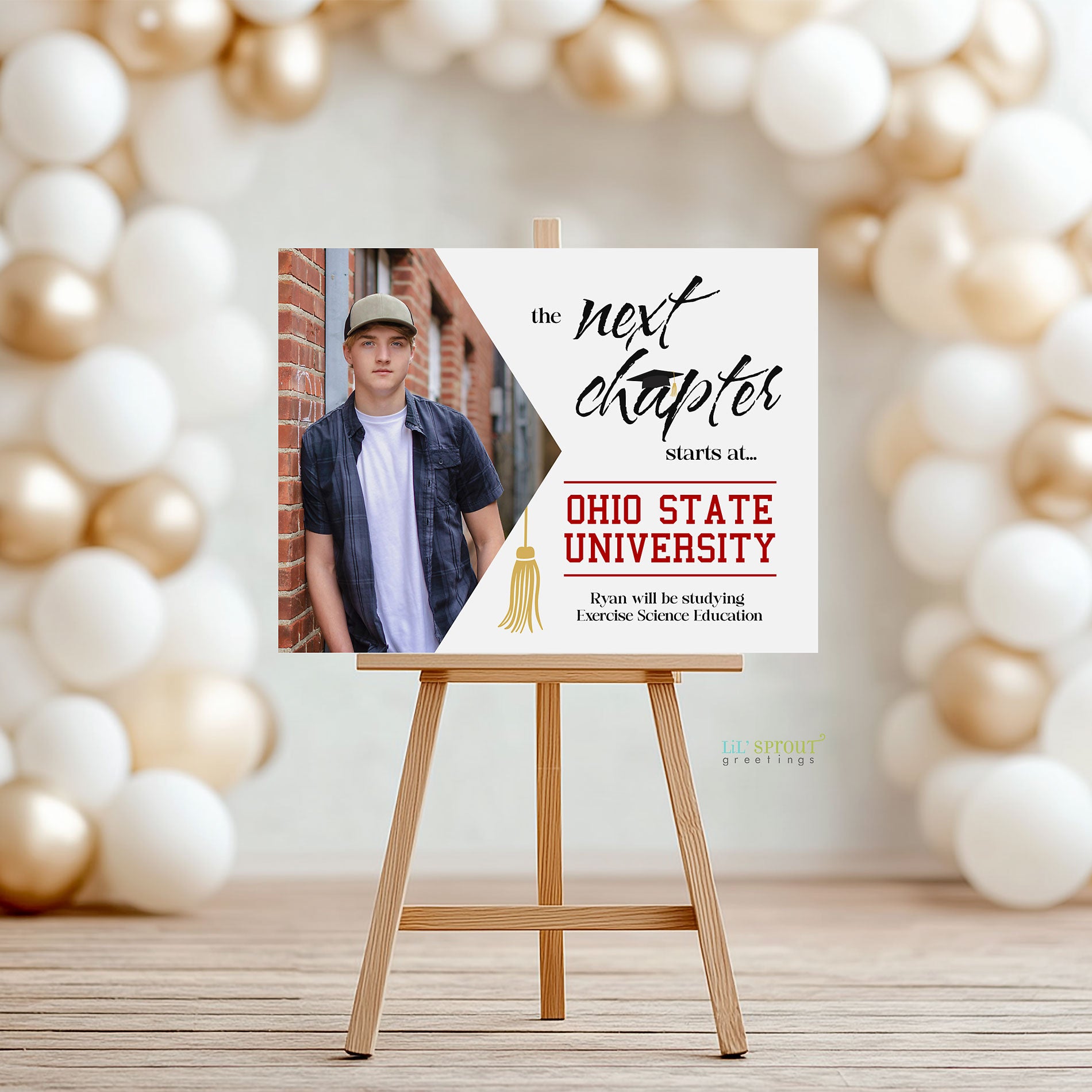 Graduation Poster Using Chapter Next Chapter Graduation Printable Sign | Lil' Sprout Greetings