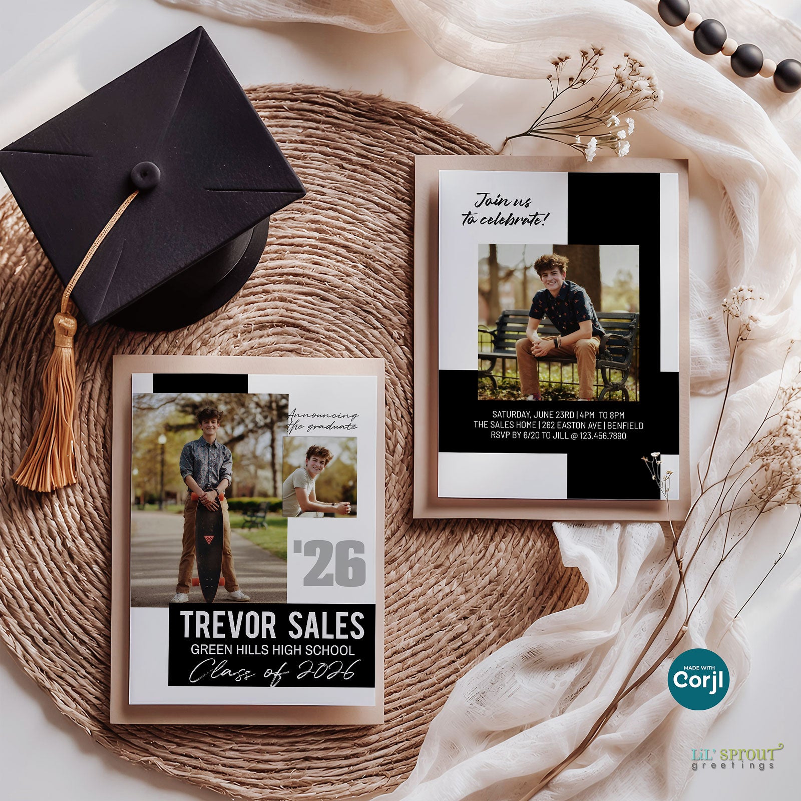 Graduation Now Loading Now and Then Graduation Invitations | Lil' Sprout Greetings