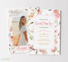 Pink Floral Graduation Invite
