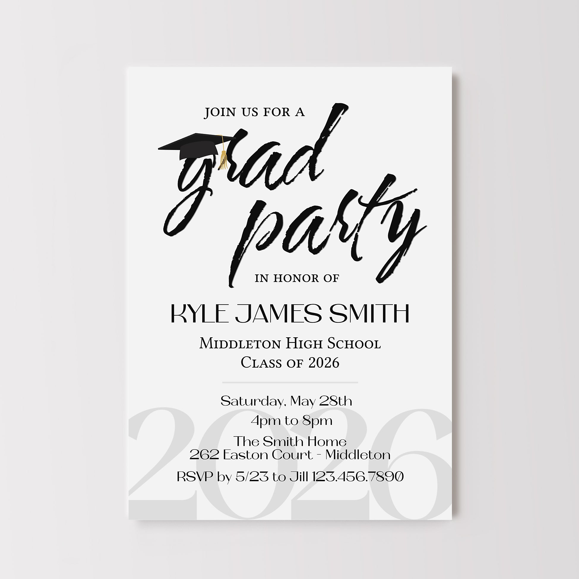 Simple Graduation Party Invite