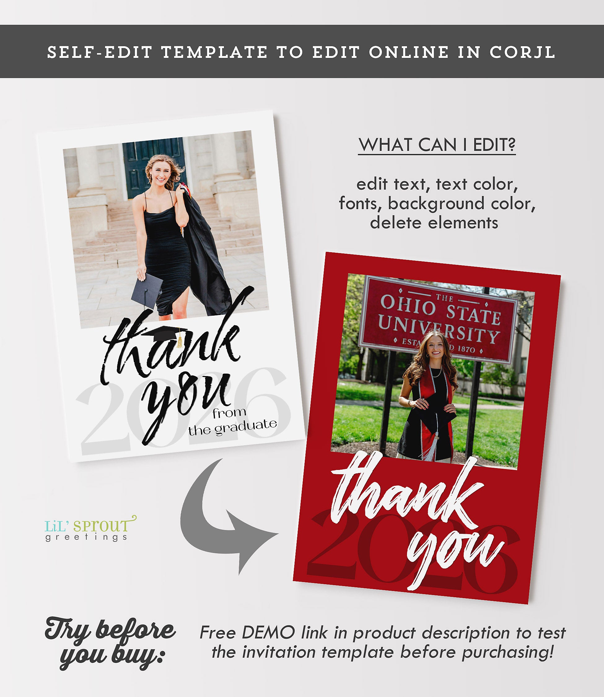 online grad cards Simple Graduation Thank You Card