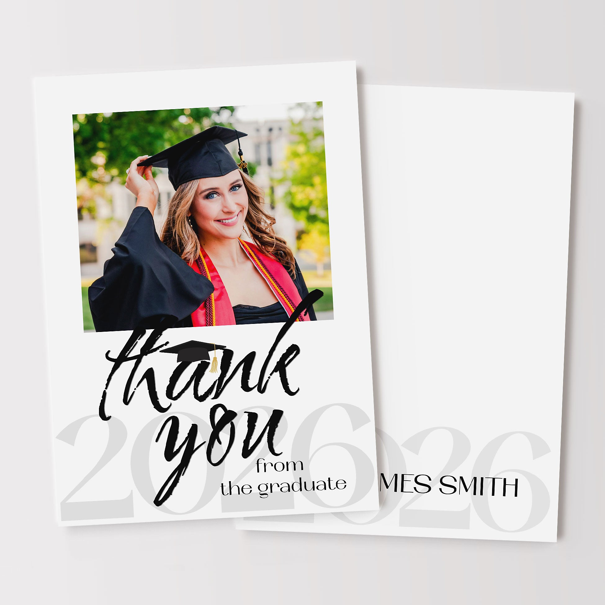 grad card thank you template Simple Graduation Thank You Card