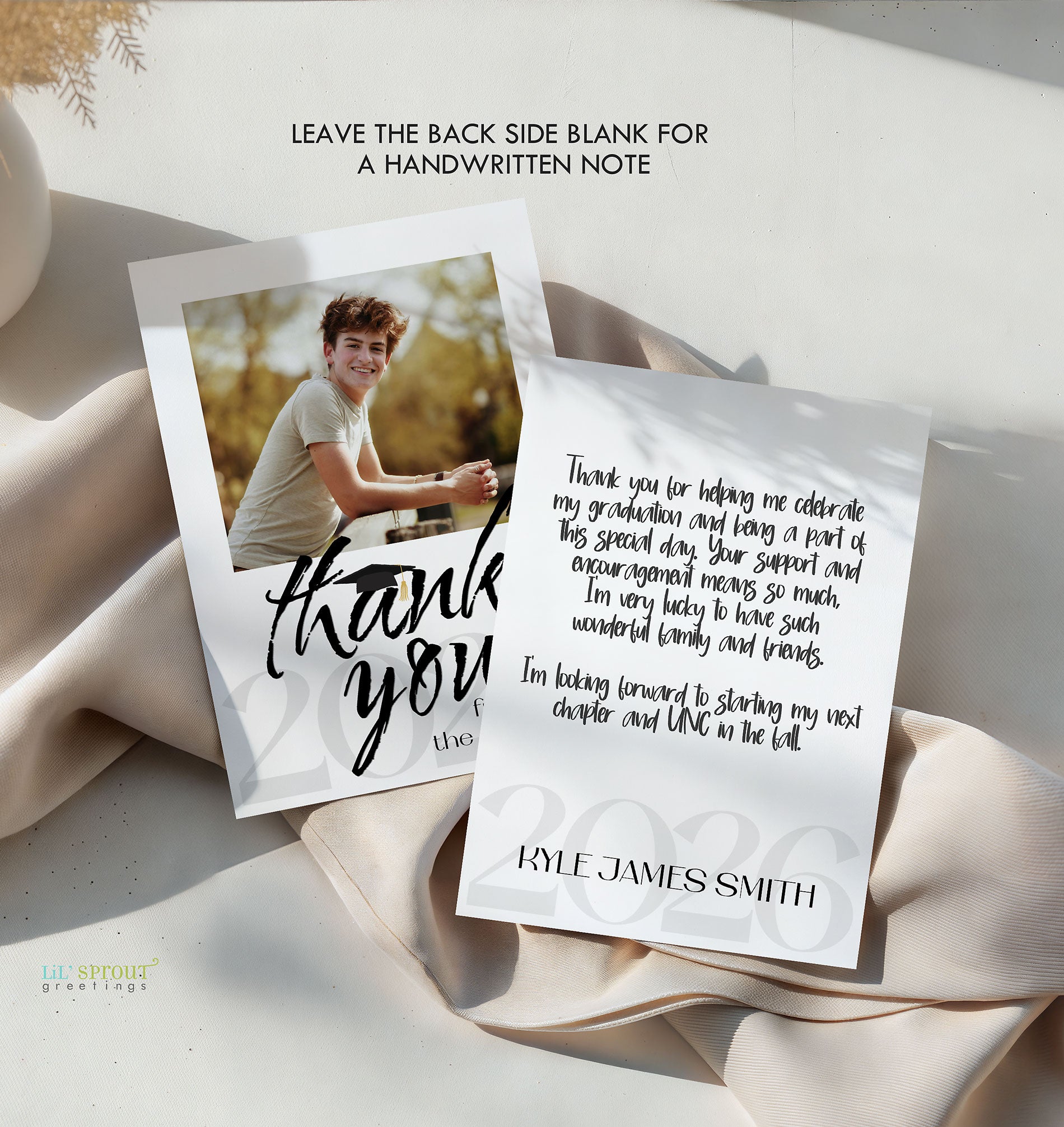 Simple Graduation Thank You Card