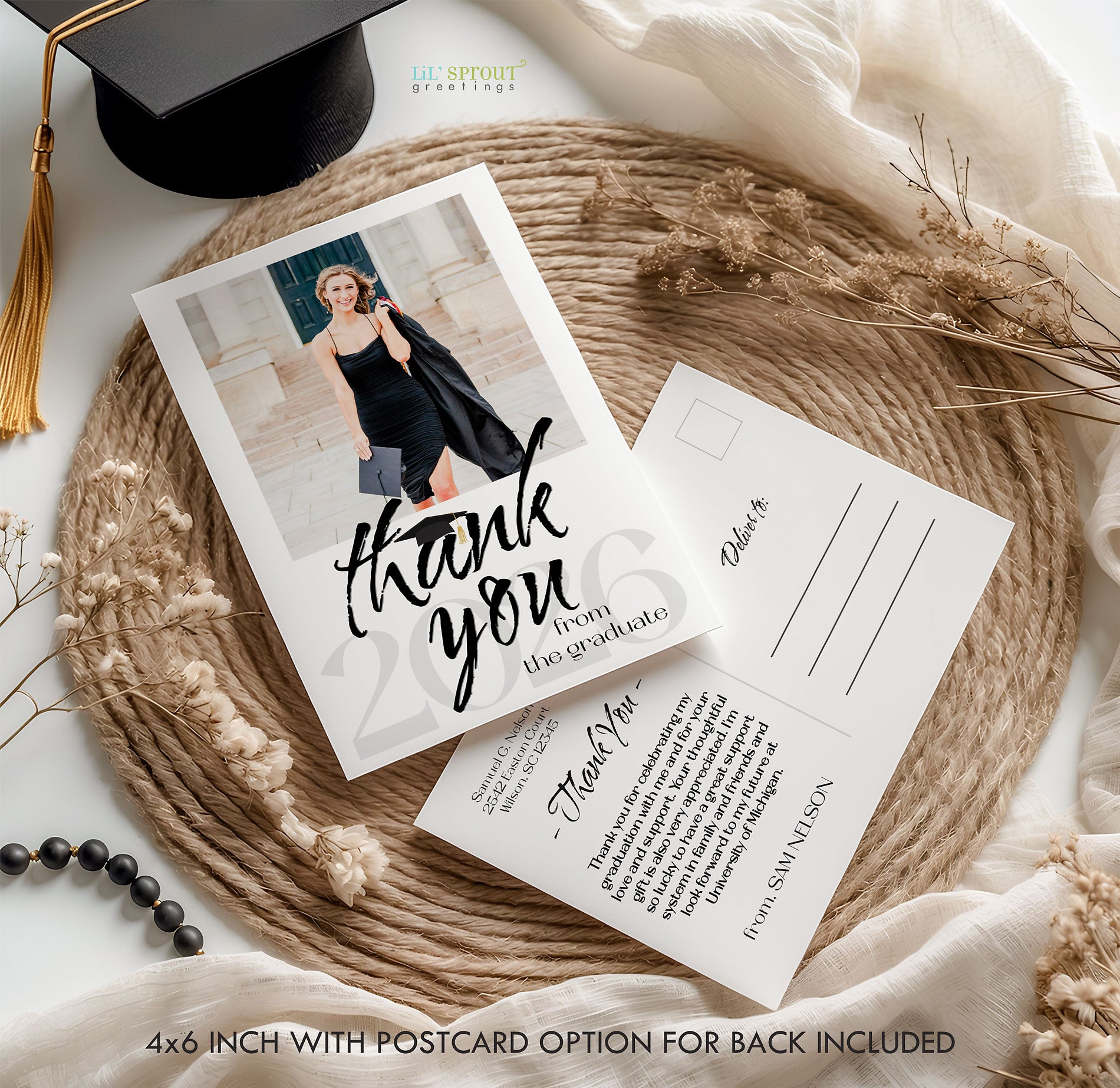 thank you grad card ideas Simple Graduation Thank You Card