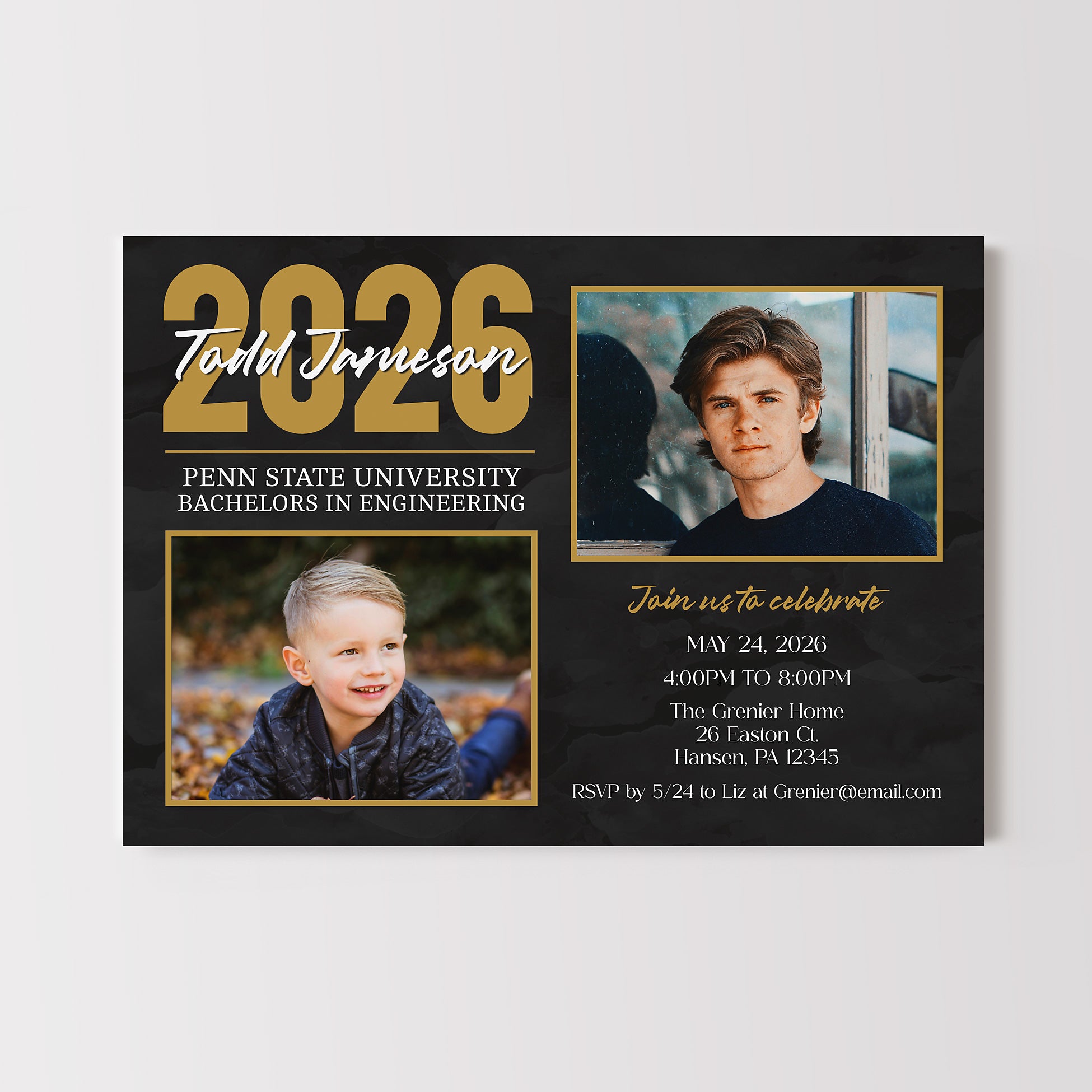 Then and Now Graduation Announcements Then and Now Graduation Announcements