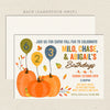 three child pumpkin fall birthday invitation boy