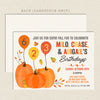 three child pumpkin fall birthday invitation boy girl