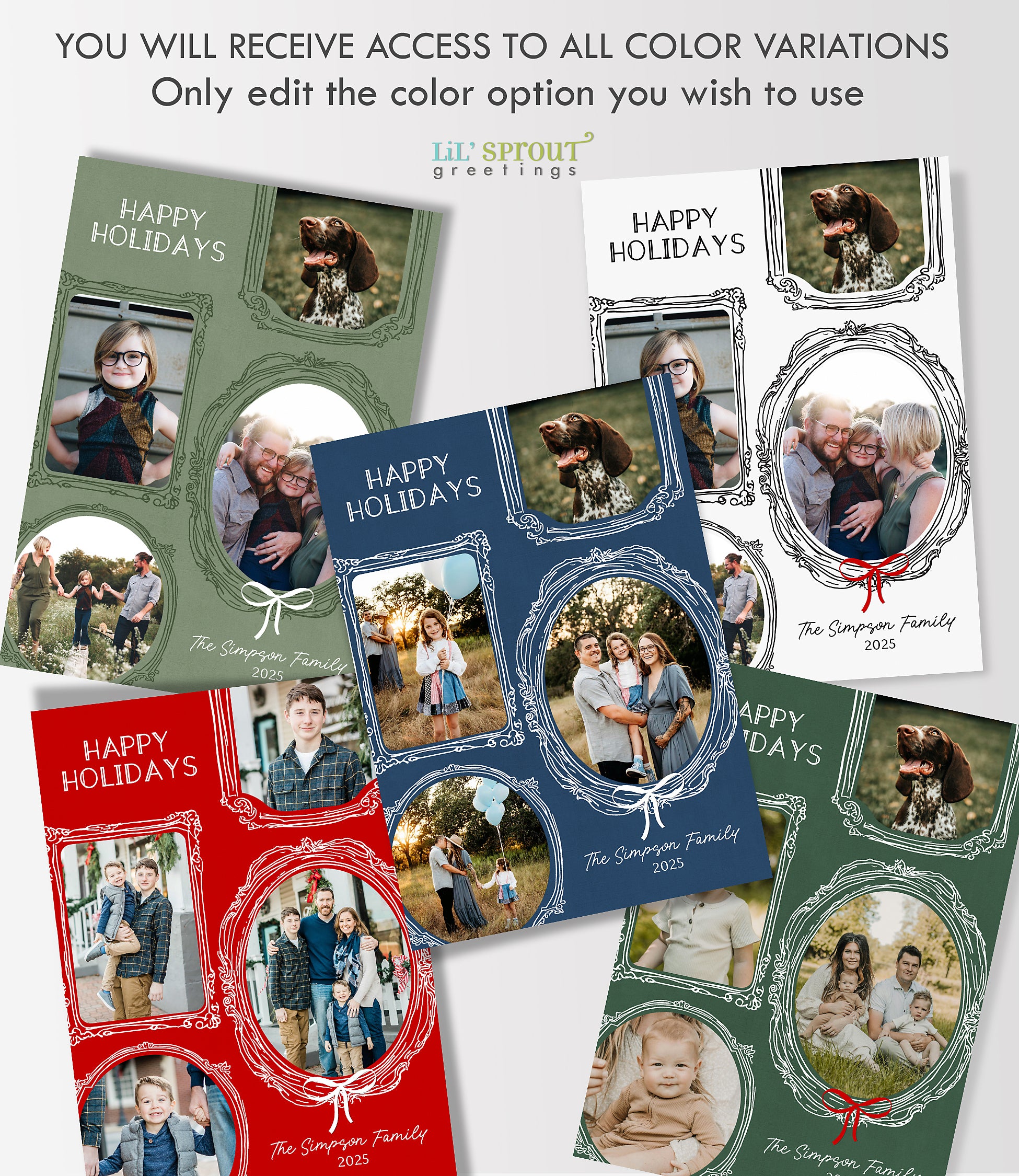 Vintage Frames Holiday Photo Card | Lil' Sprout Greetings