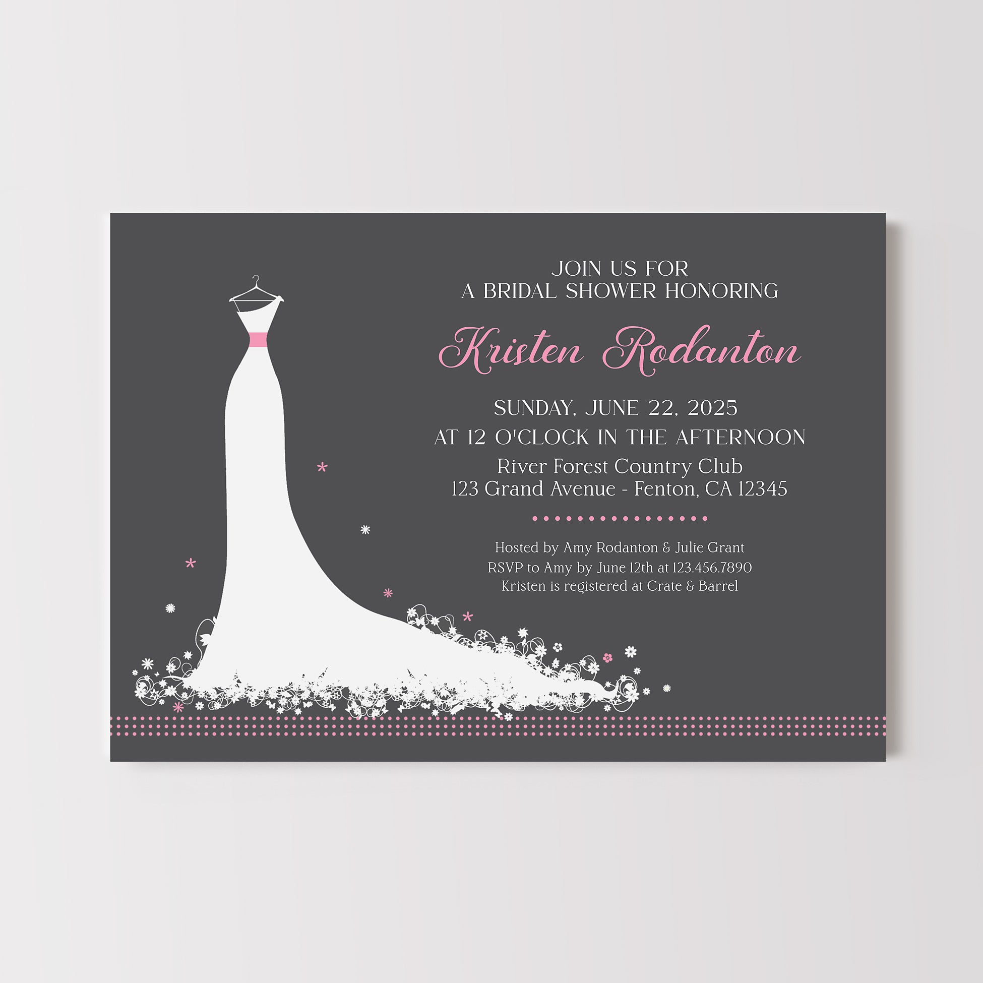 Wedding Dress Bridal Shower Invitation | Lil' Sprout Greetings Wedding Dress Bridal Shower Invitation | Lil' Sprout Greetings
