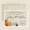 wheelbarrow rustic fall birthday invitation one child