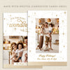 wonderful time of year white gold printable christmas photo card, vertical, back