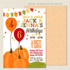 Autumn Pumpkin Joint Birthday Party Invitations