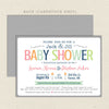 simple sherbet neutral baby shower invitation