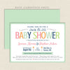 simple sherbet neutral baby shower invitation mint
