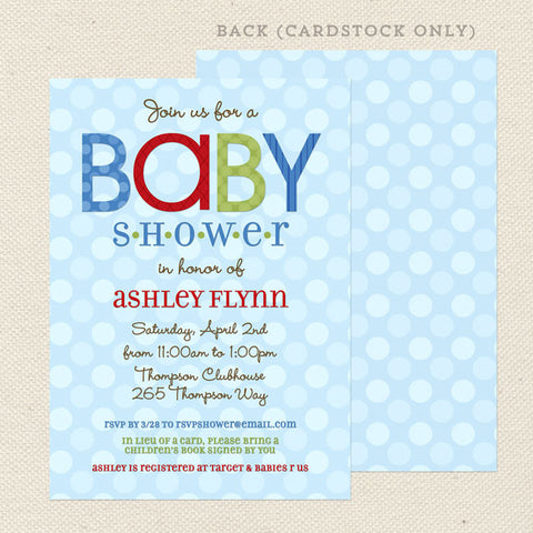 shabby chic boy baby shower invitations