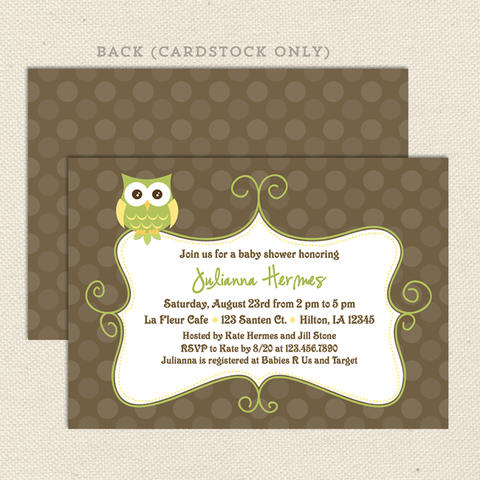 gender neutral owl baby shower invitations