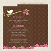 birdie girl baby shower invitation