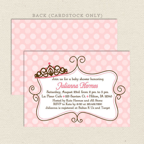 princess girl baby shower invitation