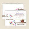 treetop friends owl girl baby shower invitation