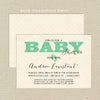 vintage gender neutral baby shower invitation green