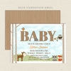 woodland forest friends baby shower invitation