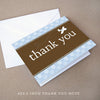 brown airplane baby shower thank you note