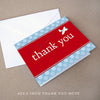 red airplane baby shower thank you note