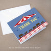 circus big top baby shower thank you note