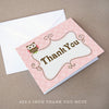 pink owl baby shower thank you note