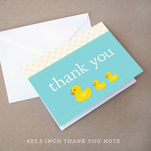 rubber ducky baby shower thank you note