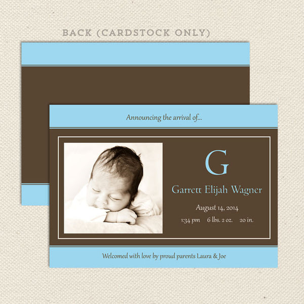 garrett boy birth announcement