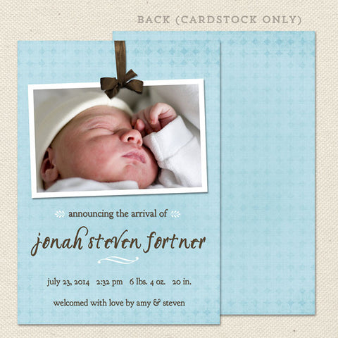 jonah boy birth announcement