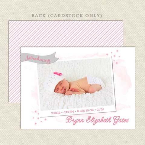 brynn girl birth announcement diy