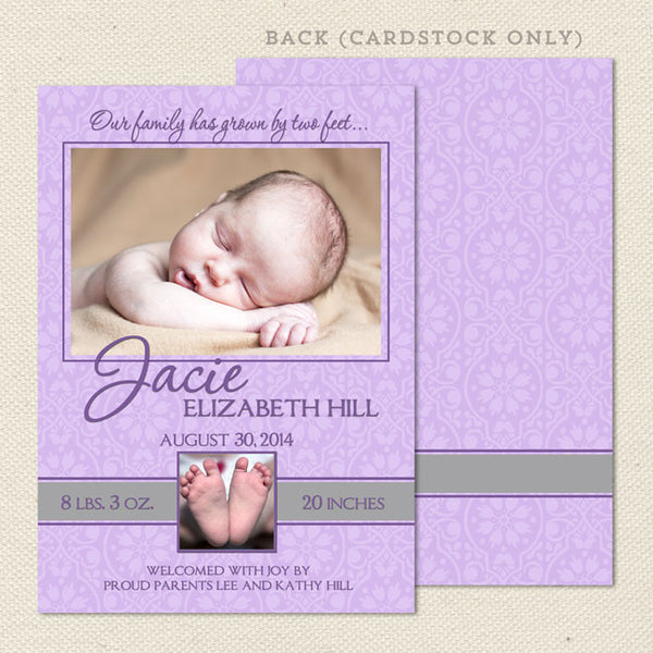 jacie girl birth announcement