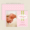 Stella Girl Photo Birth Announcement Pink