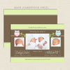 Owl Twin Birth Announcement