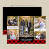 blessed family christmas card red black plaid
