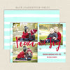 peace and joy christmas card red aqua