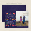 scandinavian colorful folk christmas card blue